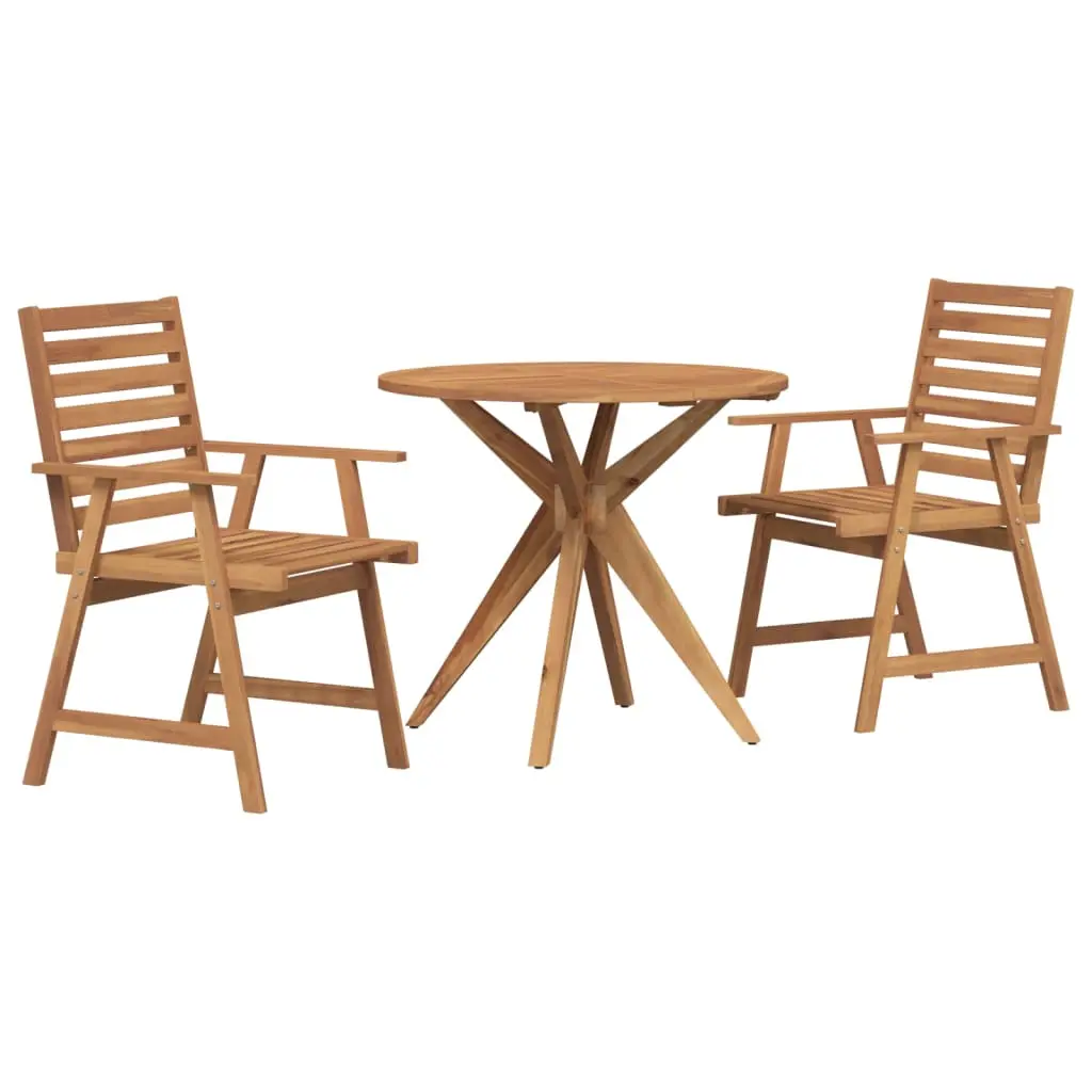 Ensemble de 3 pcs table de jardin avec chaises – mobilier de jardin Bois d’acacia solide-JU2675