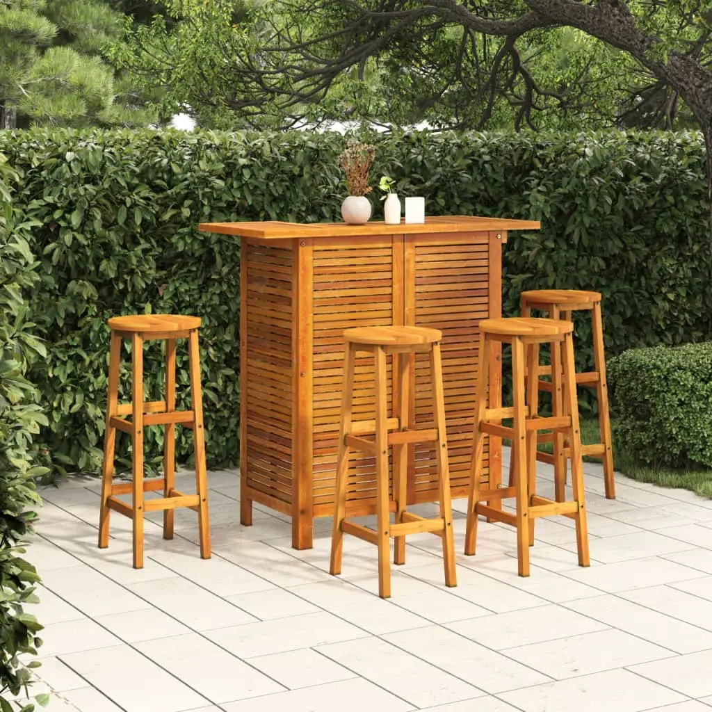 Ensemble de bar de jardin 5 pcs Bois d’acacia solide vidaXL 3116001