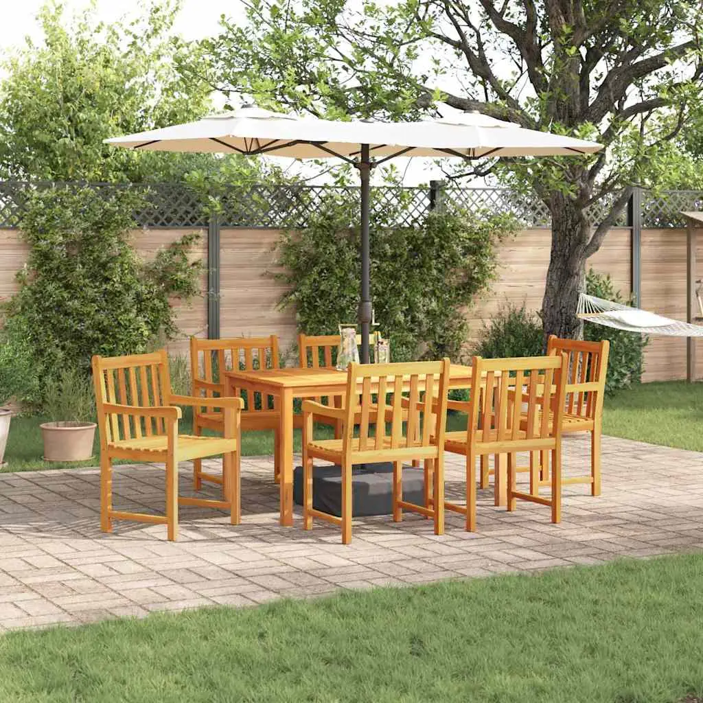 Ensemble de salle à manger pour jardin 7 pcs Marron vidaXL 3375638