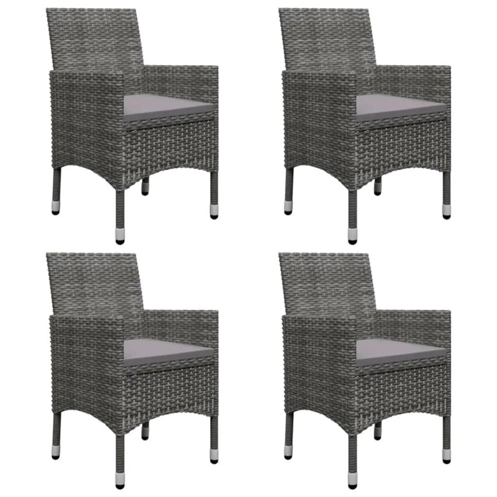 Ensemble de 5 pcs table de jardin avec chaises – mobilier de jardin Gris-JU3141