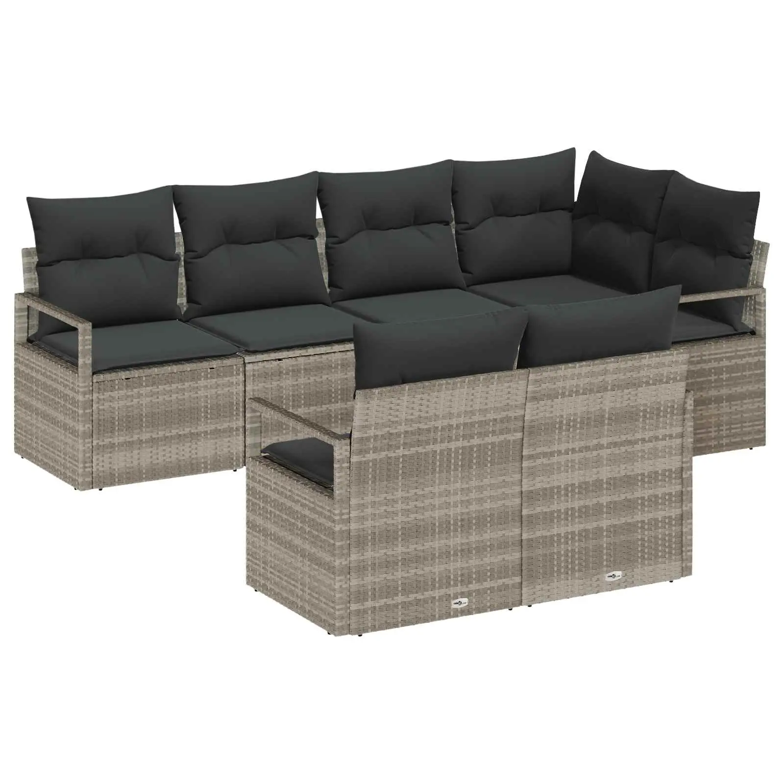 Ensemble de Canapés 7 pcs Gris clair polyrotin vidaXL 3346422