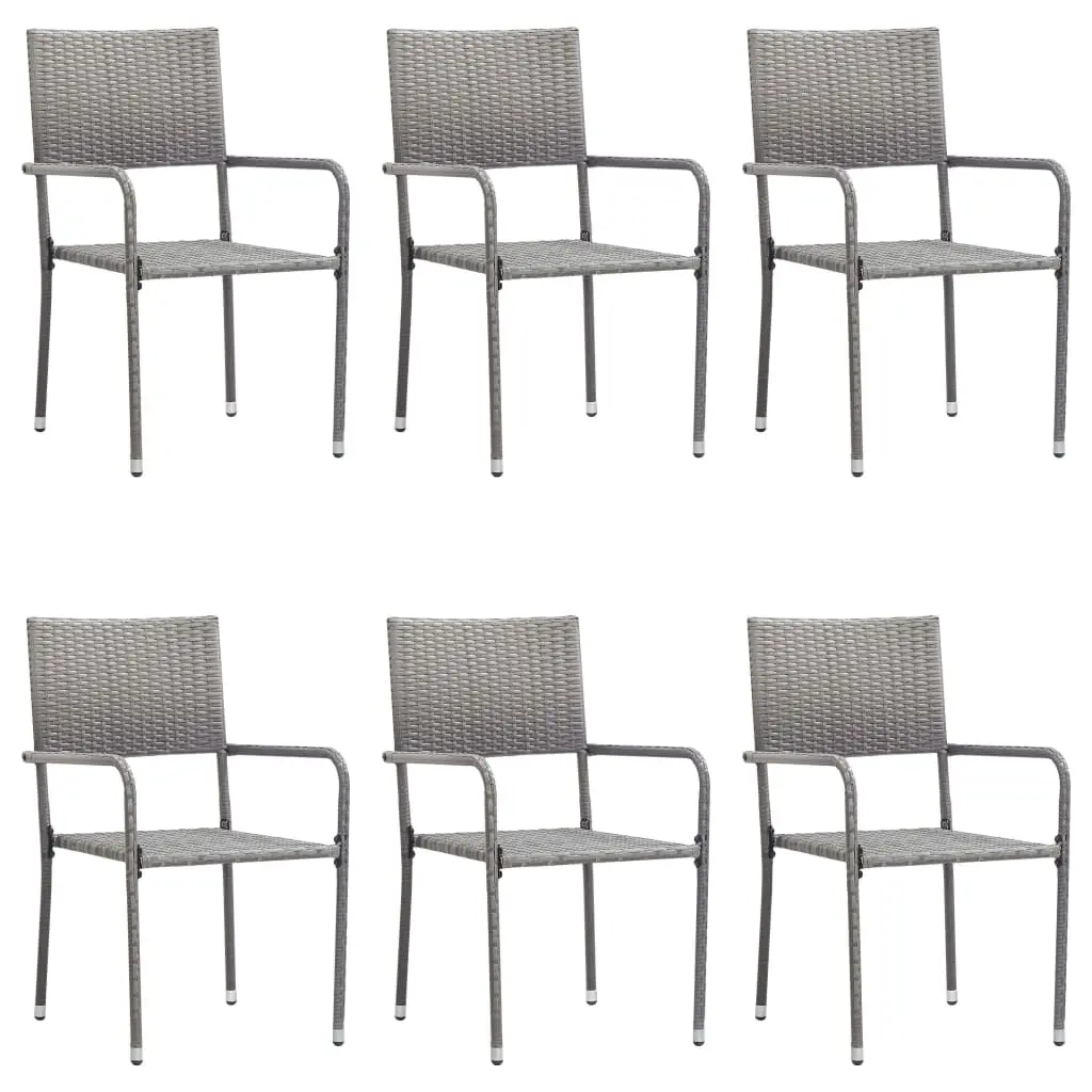 Ensemble de 7 pcs table de jardin avec chaises – mobilier de jardin Résine tressée Anthracite-JU2438