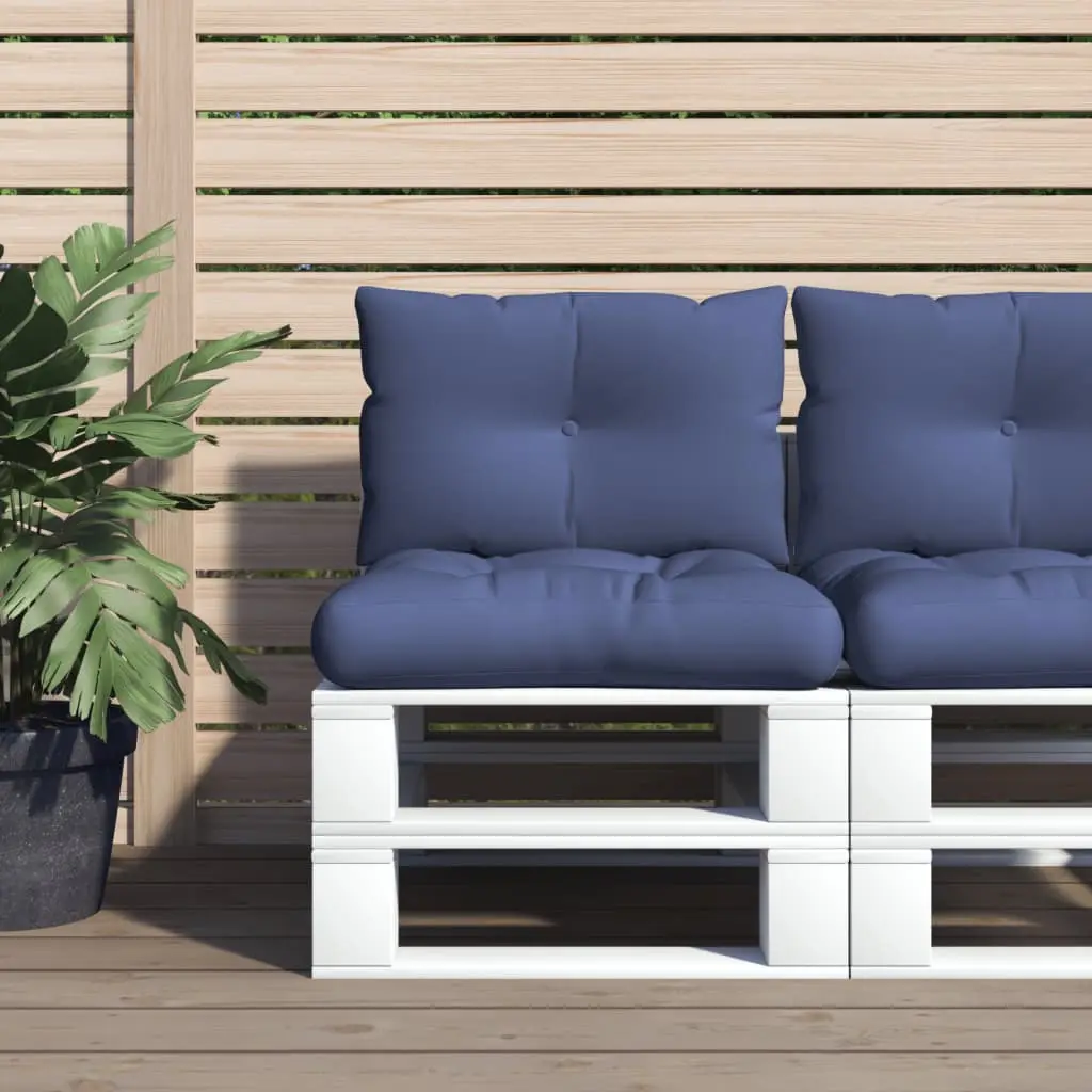 Ensemble Coussins Palette Polyester Imperméable Confortable pour Mobilier de Jardin Bleu Marine – ComfortXL Outdoor Living