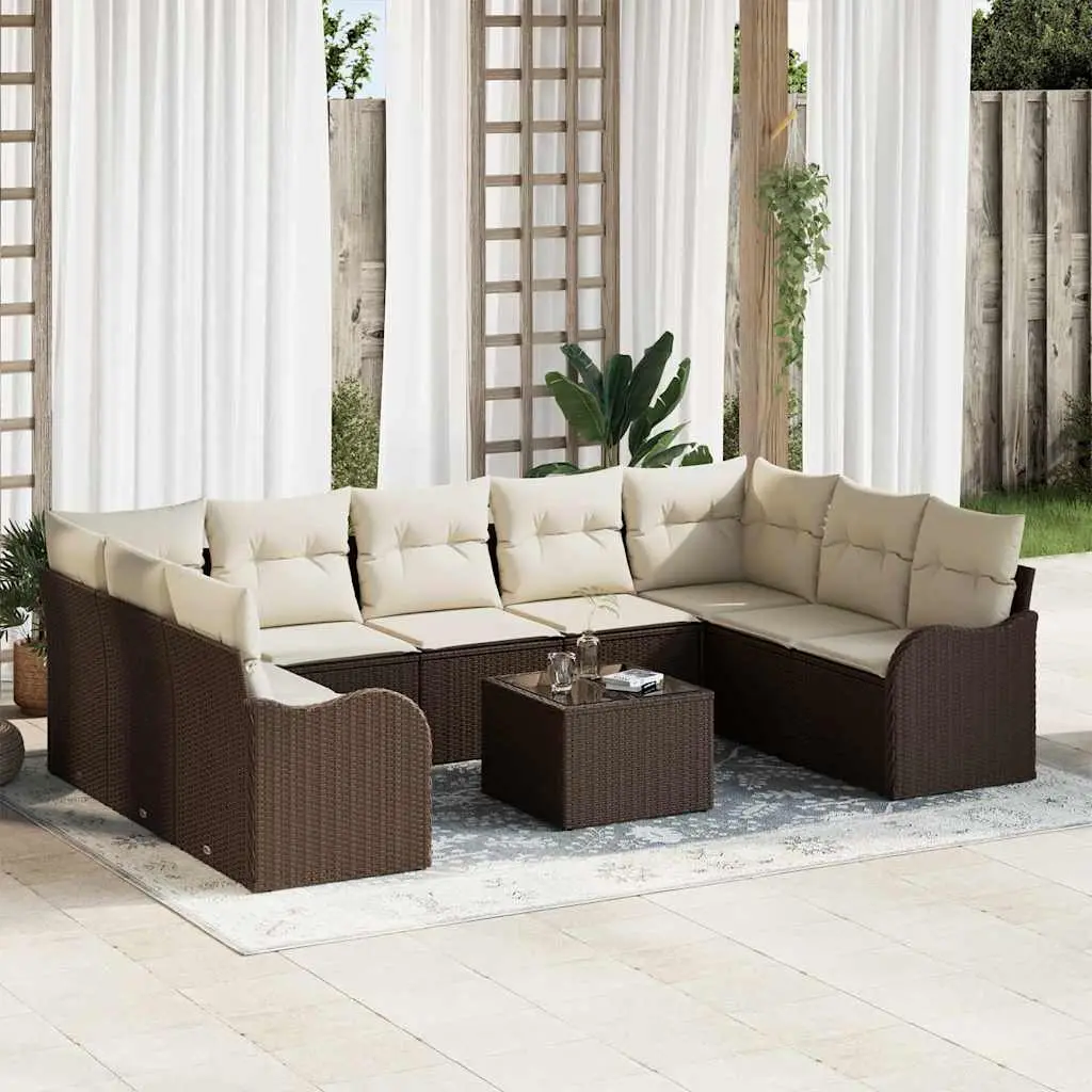 Ensemble de canapé de jardin Marron polyrotin vidaXL 3345868