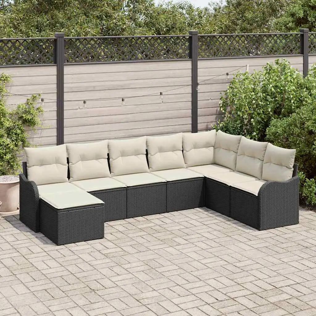Ensemble de canapé de jardin Noir polyrotin vidaXL 3345817