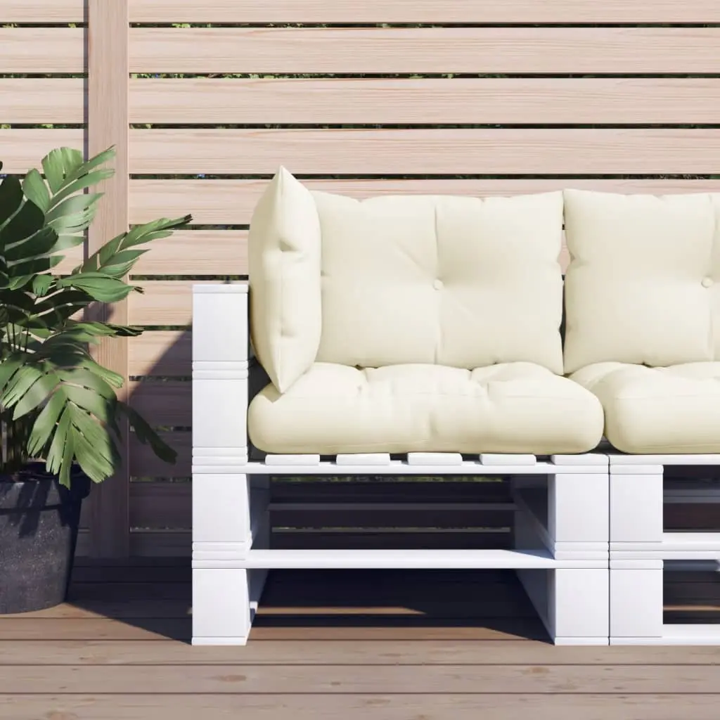 Ensemble Complet 3 Coussins Canapé Palette Tissu Résistant à l’Eau Crème 60×61.5cm – ComfortXL Outdoor Living