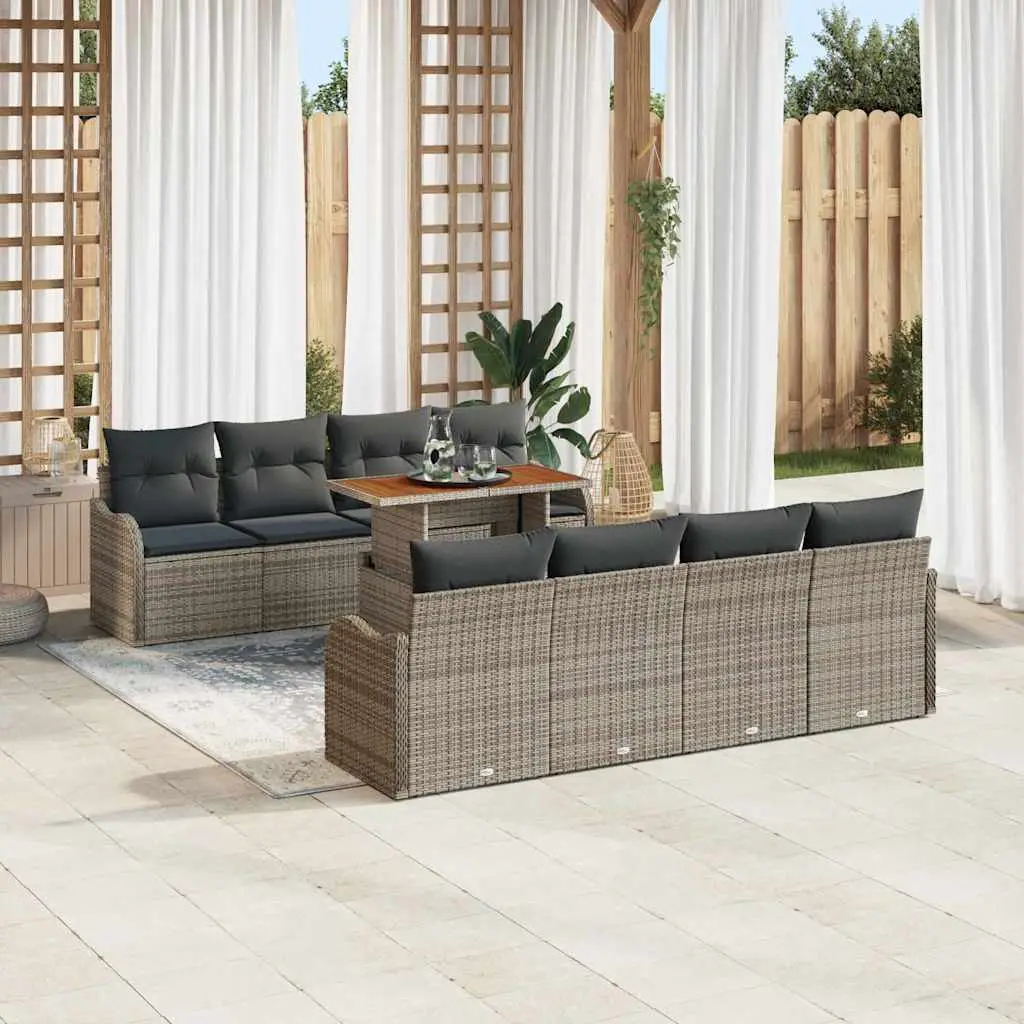 Ensemble Canapé Extérieur 7 Éléments Polyrotin – Coussins Déperlants & Structure Acier – Gris – ComfortXL Outdoor Living