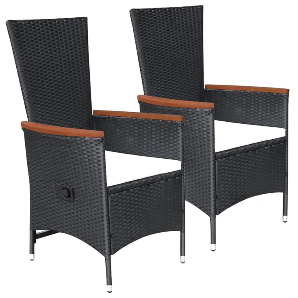 Ensemble de 3 pcs table de jardin et chaises – mobilier de jardin Noir-JU3050