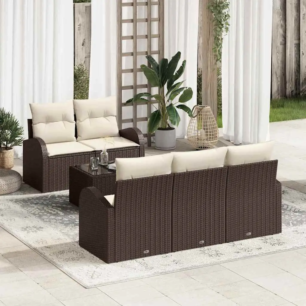 Ensemble de canapé de jardin Marron 55 x 55 x 37 cm polyrotin vidaXL 3345918