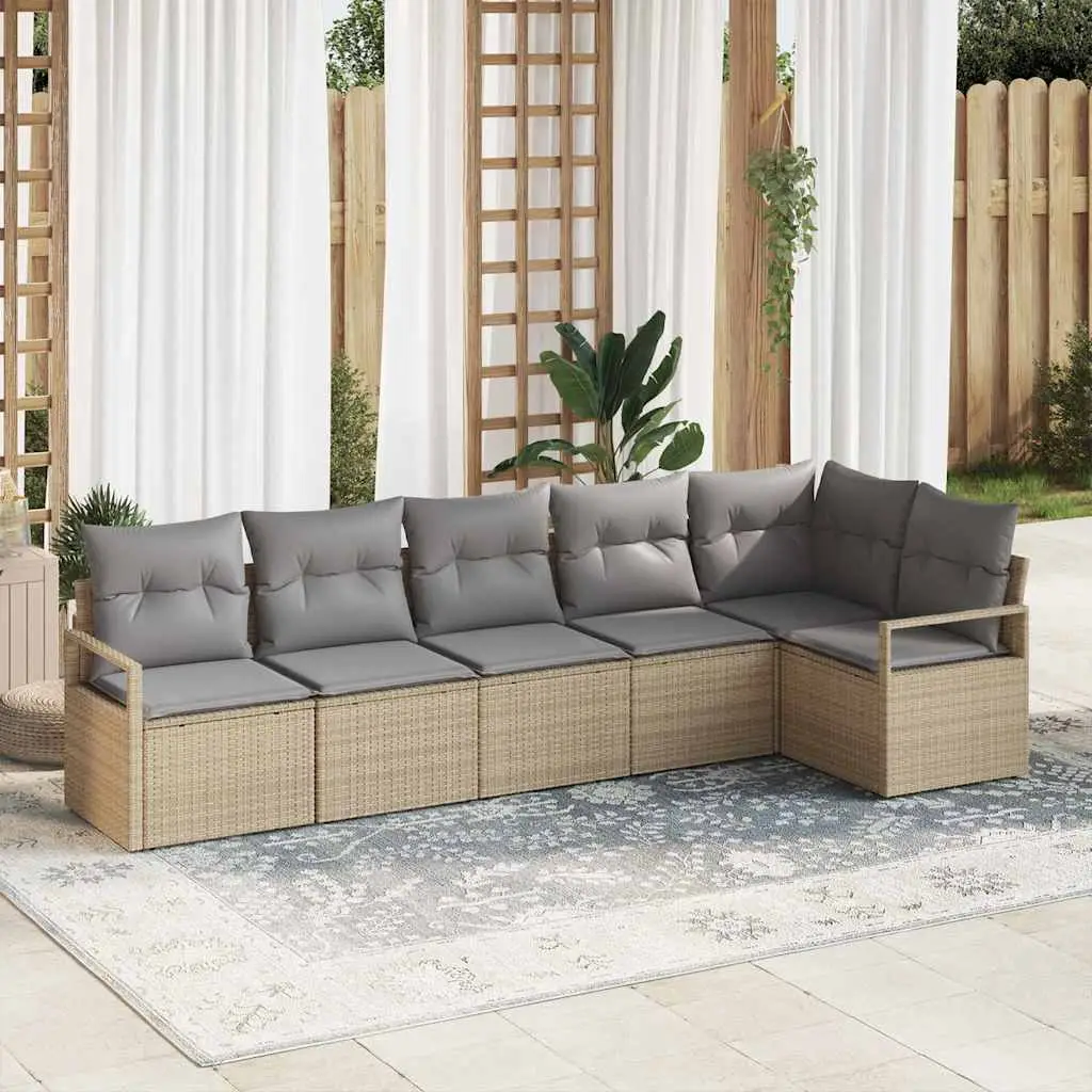 Ensemble de Canapés 6 pcs Beige polyrotin vidaXL 3346400 beige et gris