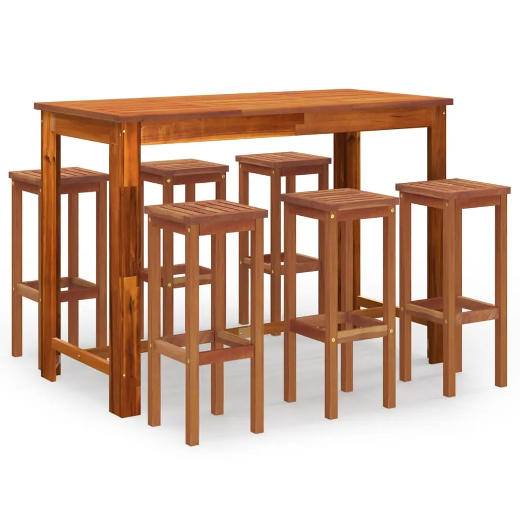 Ensemble de bar de jardin 7 pièces bois d’acacia solide
