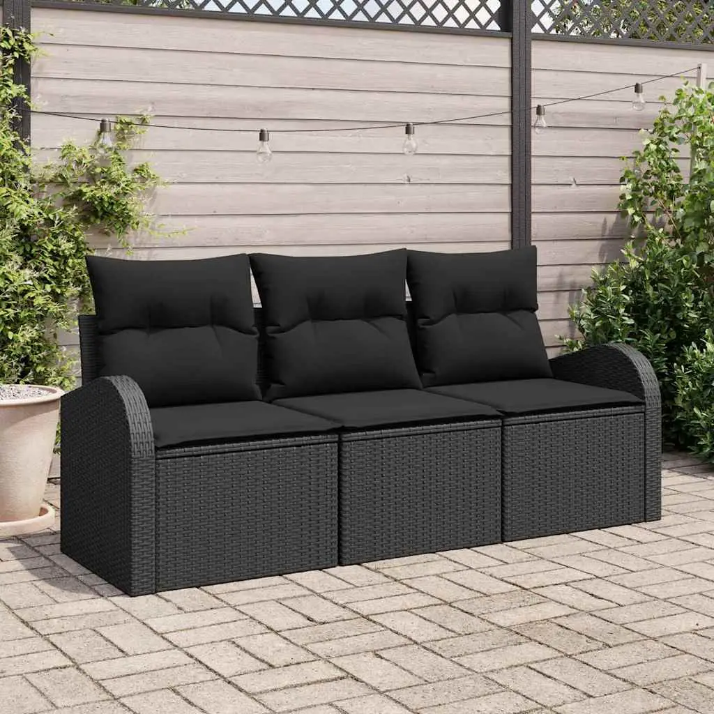 Ensemble de canapé de jardin Noir polyrotin vidaXL 3345903