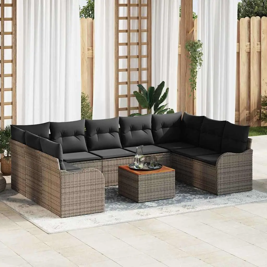 Ensemble canapé de jardin polyrotin avec coffre de rangement Gris – ComfortXL Outdoor Living