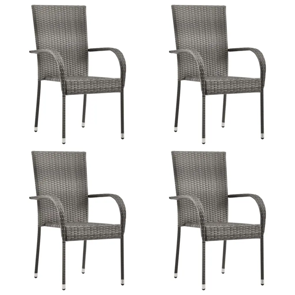 Ensemble de 5 pcs table de jardin avec chaises – mobilier de jardin Gris-JU3164