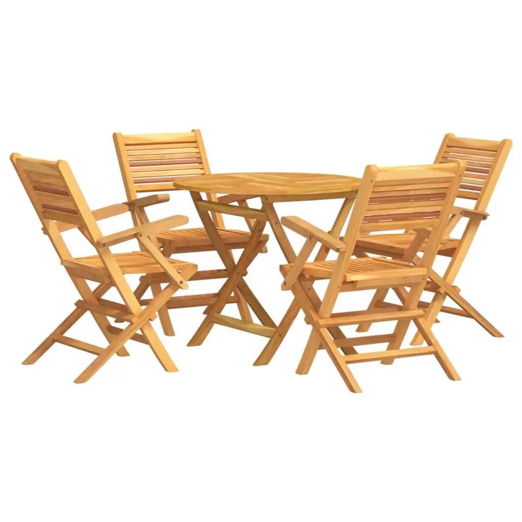 Ensemble de 5 pcs table de jardin avec chaises – mobilier de jardin Bois de teck massif-JU2846