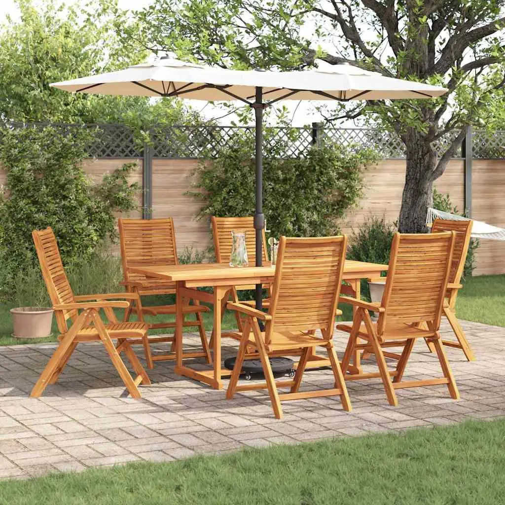 Ensemble de salle à manger pour jardin 7 pcs Marron vidaXL 3375721