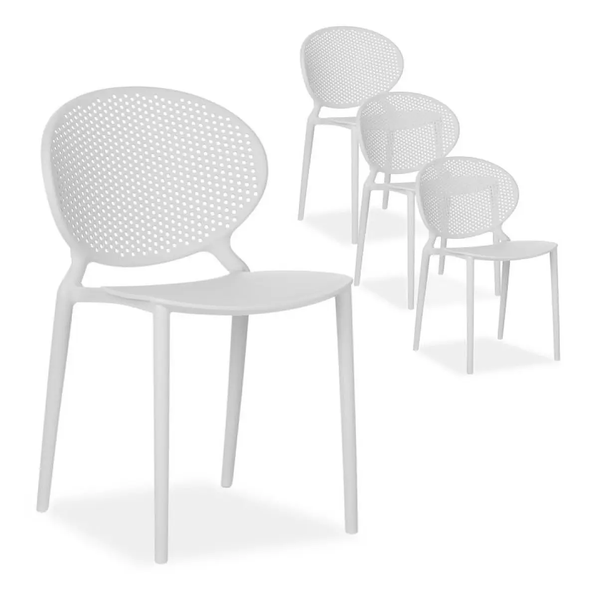Ensemble de 4 chaises de jardin modernes en gris élégant