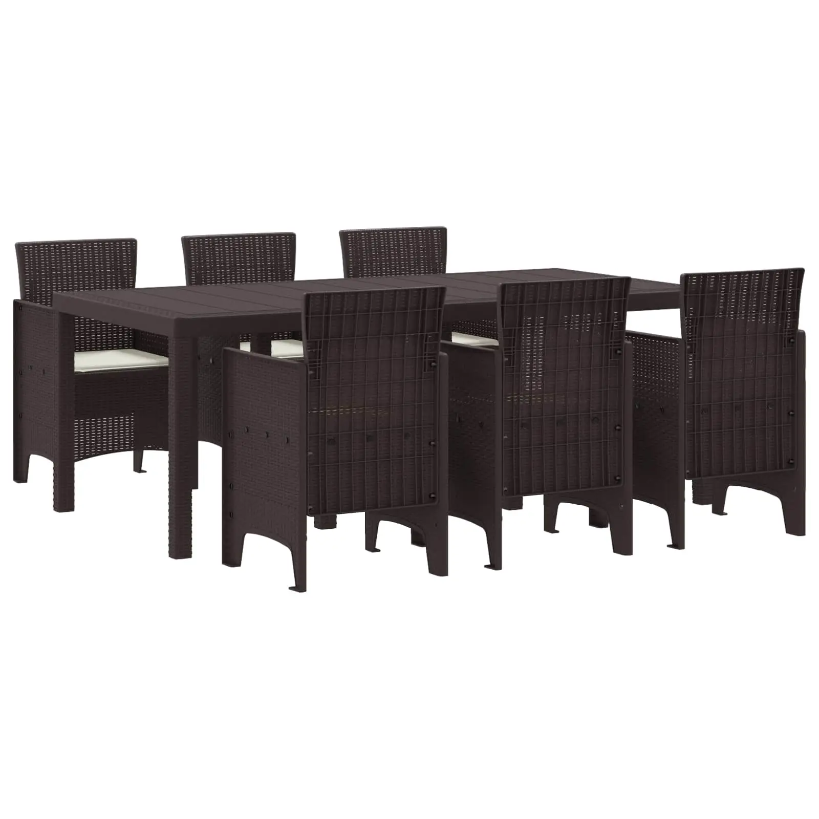Ensemble de salle à manger pour jardin 7 pcs Marron vidaXL 3378721