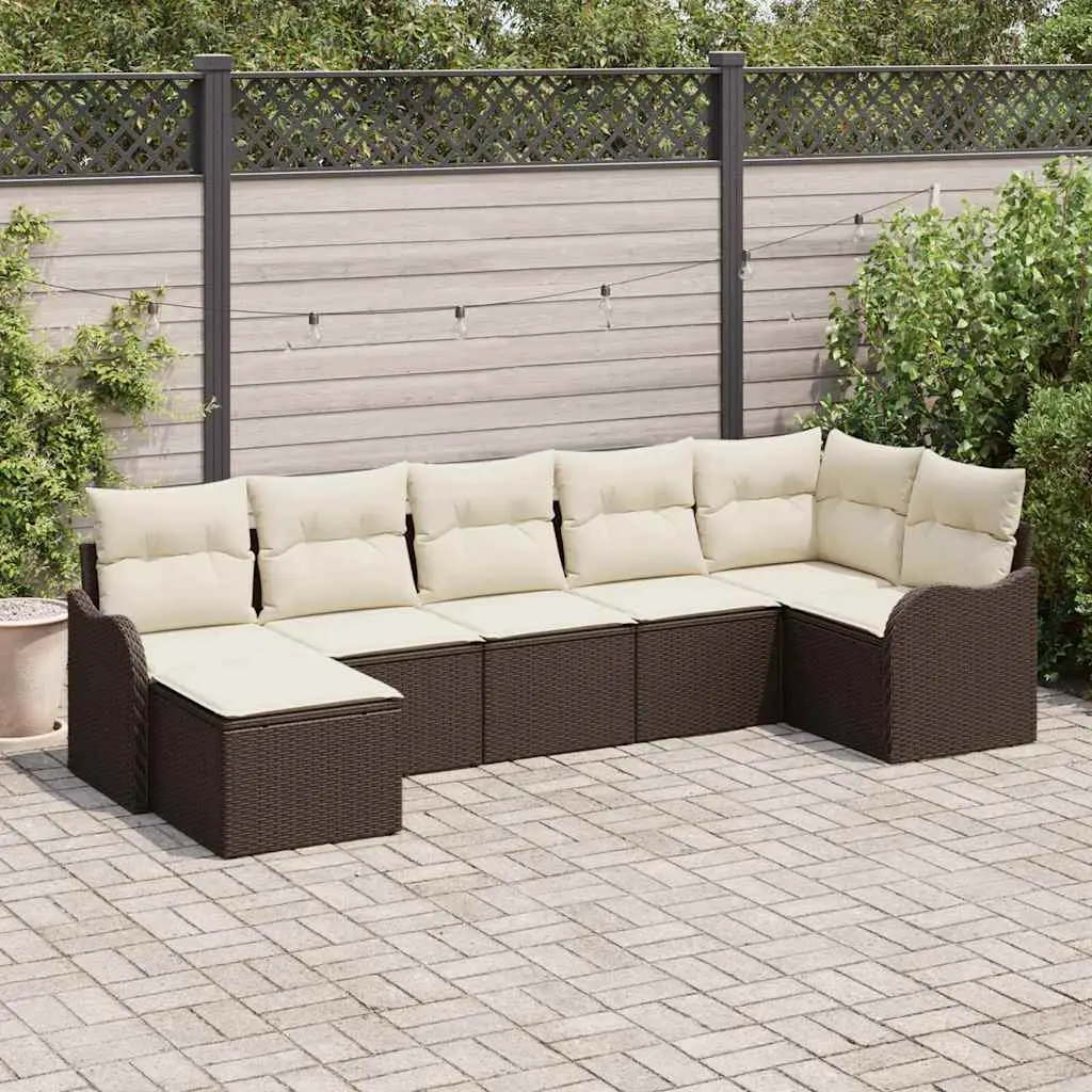 Ensemble de canapé de jardin Marron polyrotin vidaXL 3345788