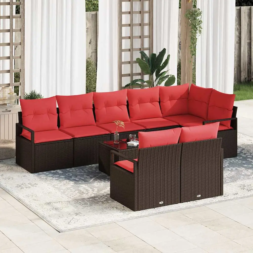 Ensemble de Canapés 9 pcs Marron polyrotin vidaXL 3346444