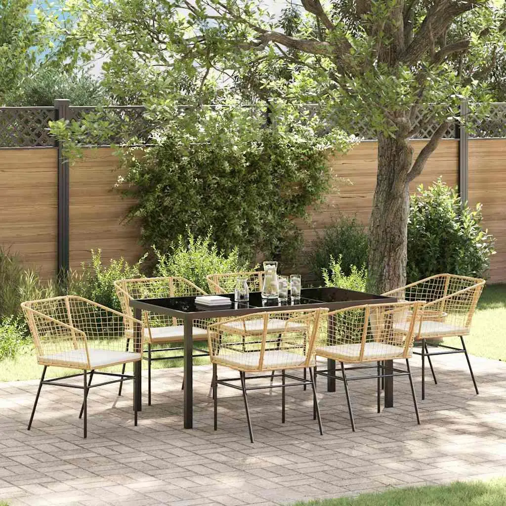 Ensemble de salle à manger pour jardin 7 pcs Marron polyrotin vidaXL 3380915