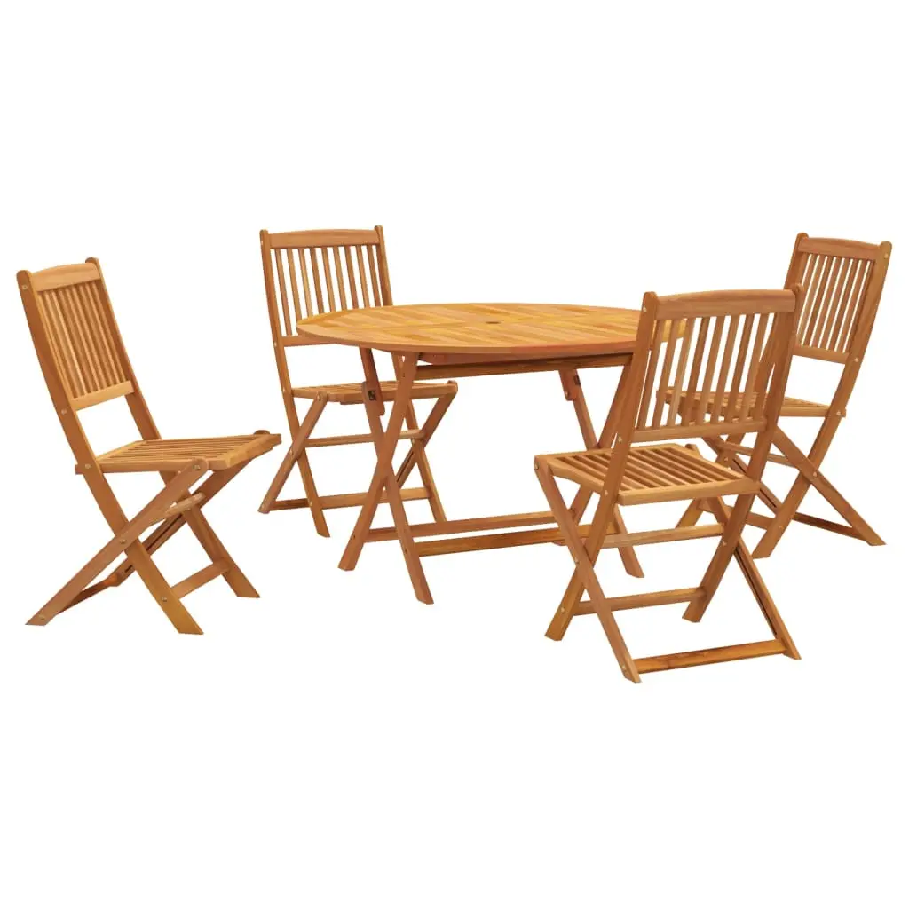Ensemble de 5 pcs table de jardin et chaises – mobilier de jardin bois d’acacia solide