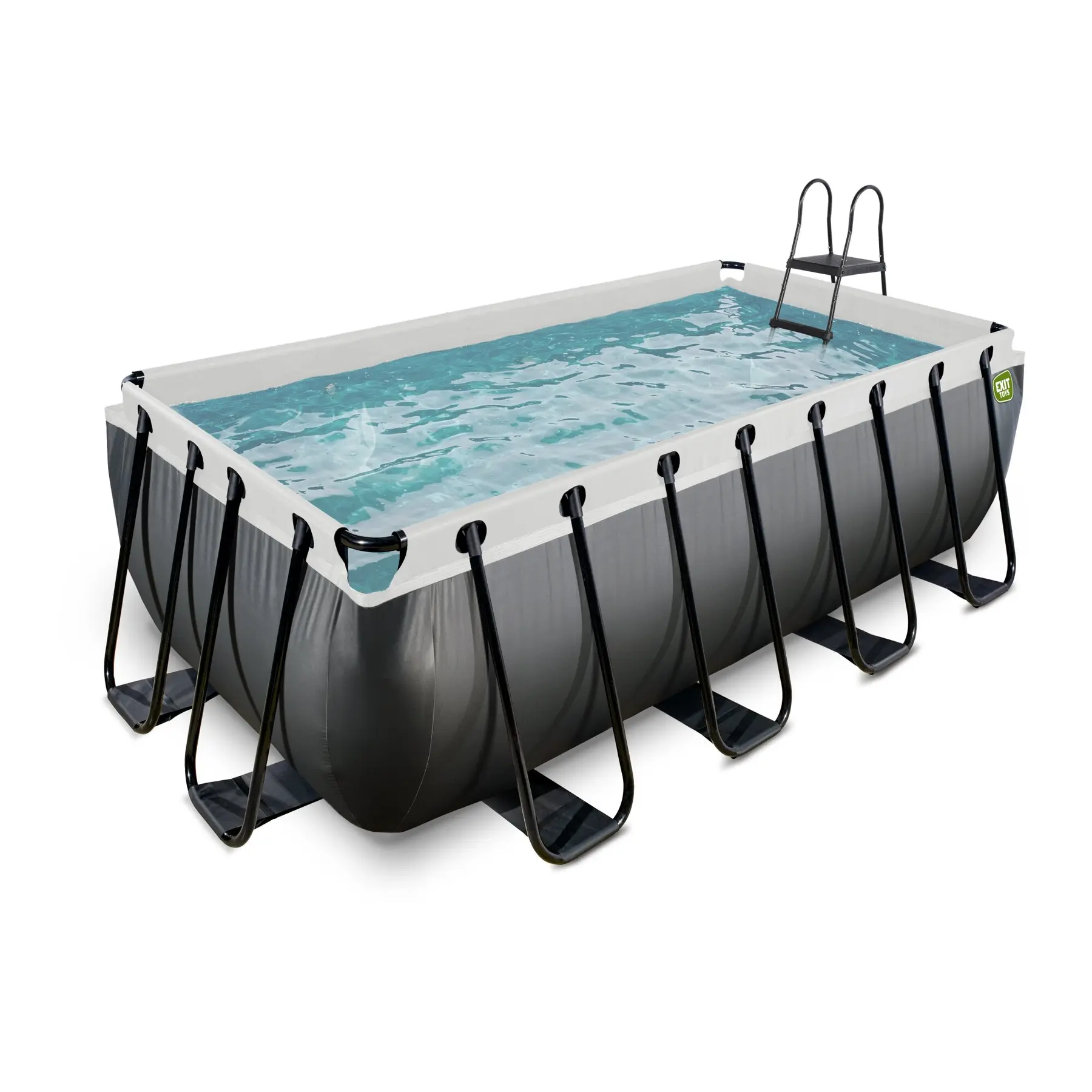 Exit Toys Piscina para niños con bomba de filtro de arena 400 x 200 x 122 cm BLACK
