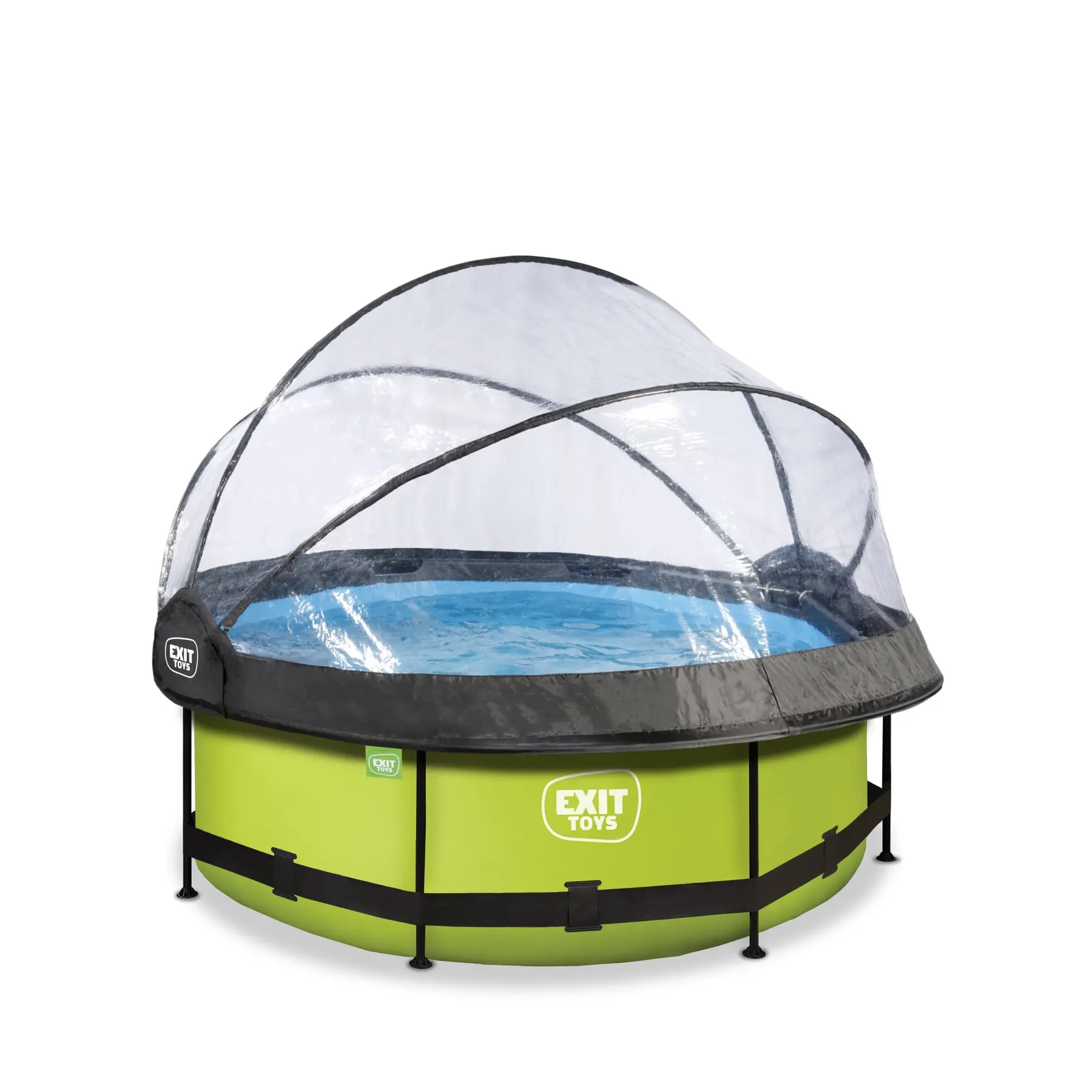 Exit Toys Piscina con bomba de filtración y cúpula para niños Lime 244 x 76 cm GREEN