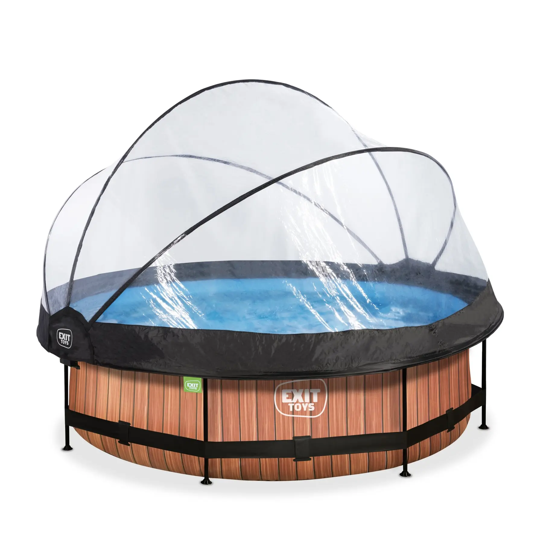 Exit Toys Piscina con bomba de filtración y cúpula para niños Wood 300 x 76 cm BROWN