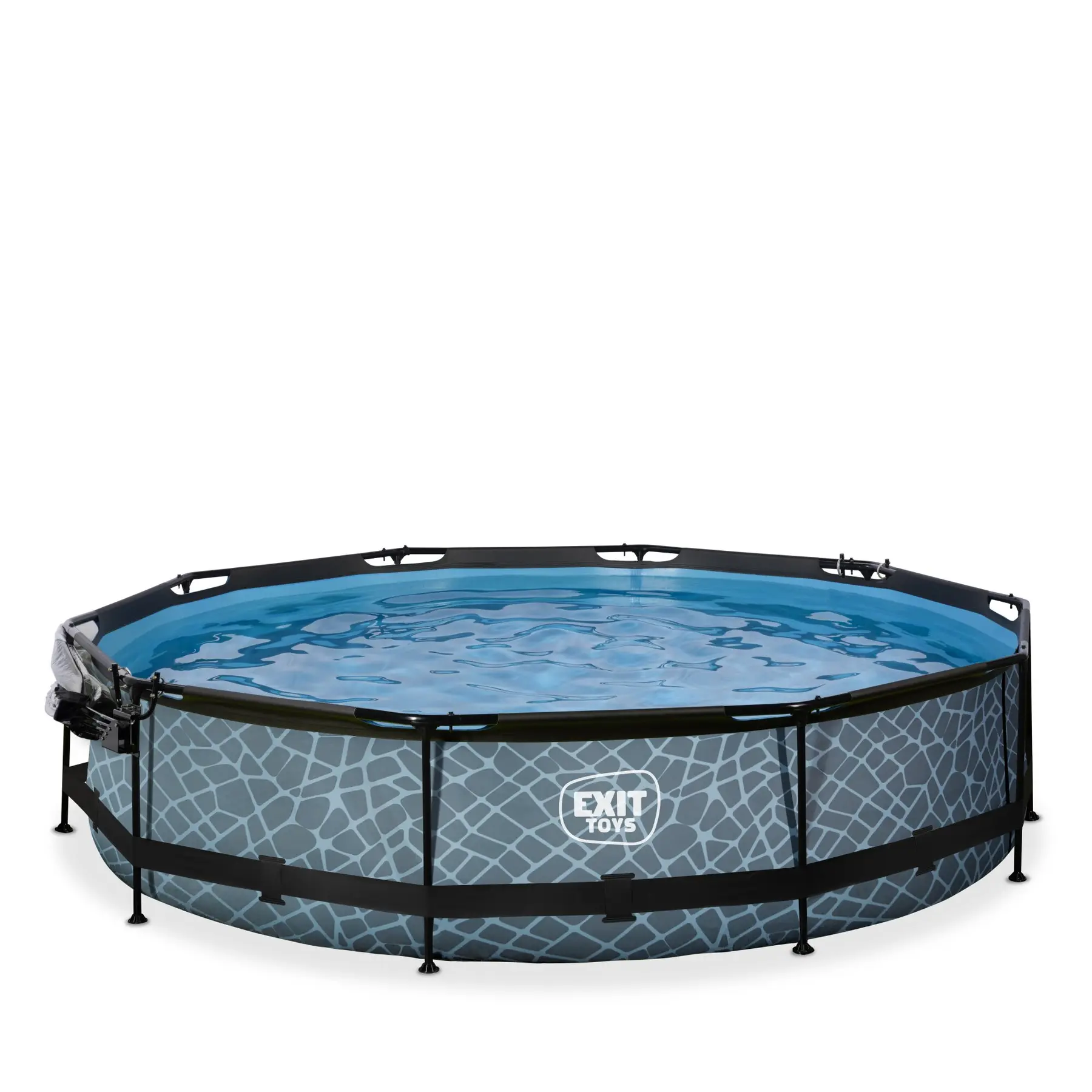 Exit Toys Piscina con bomba de filtración y cúpula para niños Stone 360 x 76 cm GRAY