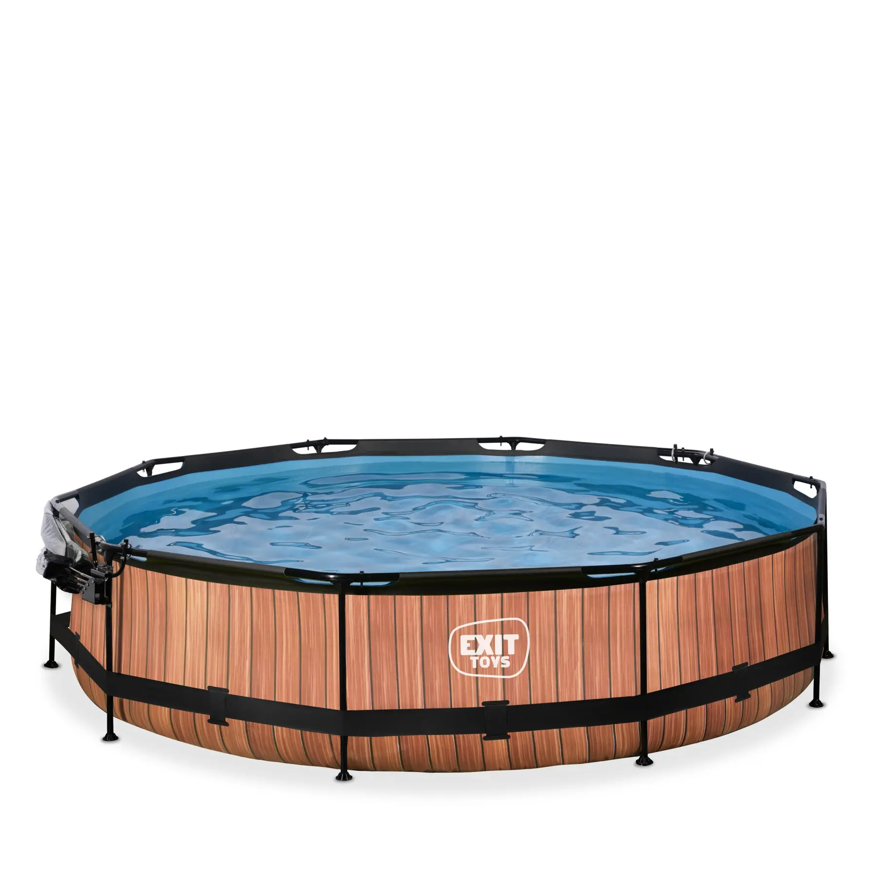 Exit Toys Piscina con bomba de filtración y cúpula para niños Wood 360 x 76 cm BROWN