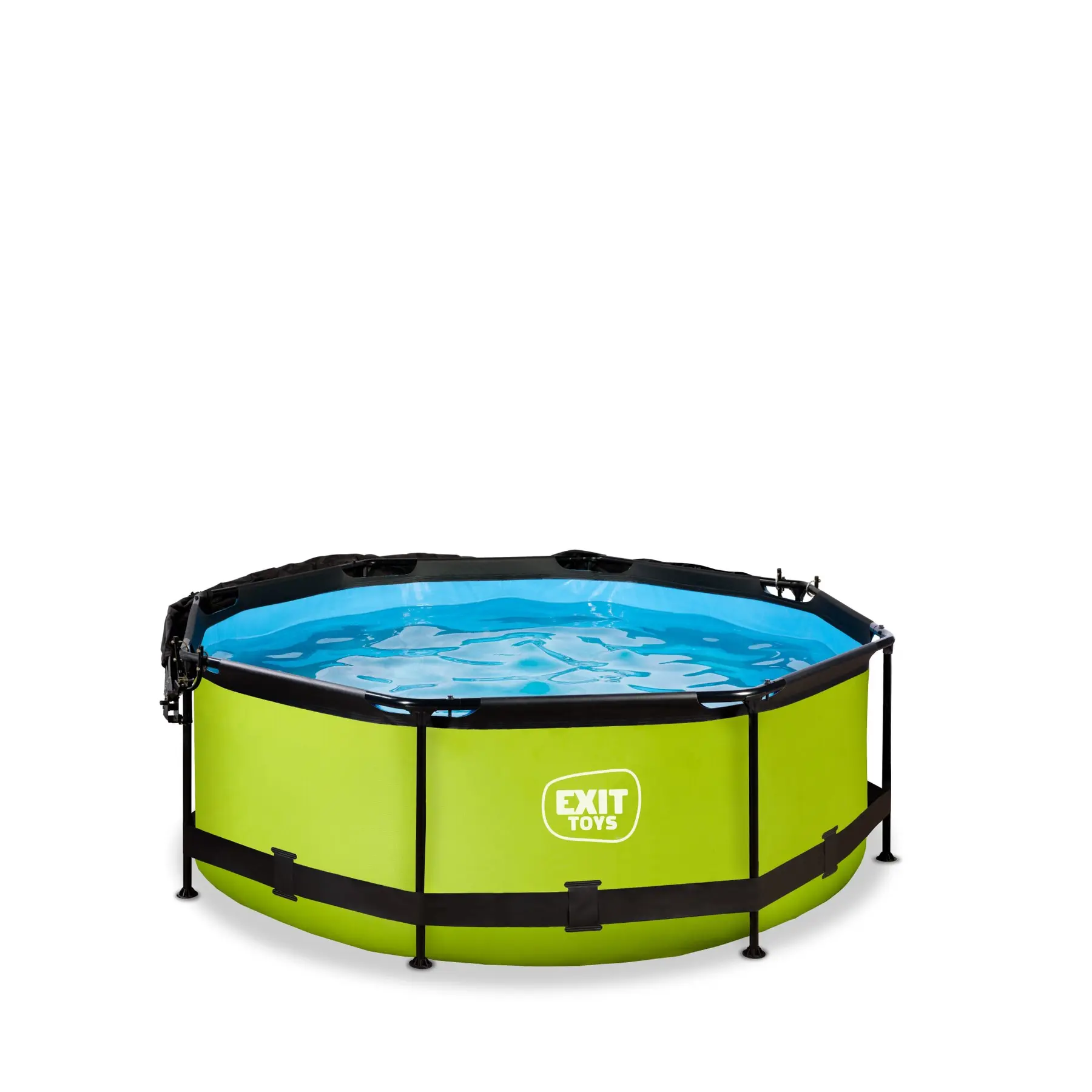 Exit Toys Piscina con bomba de filtración y vela de sombra para niños Lime 244 x 76 cm GREEN