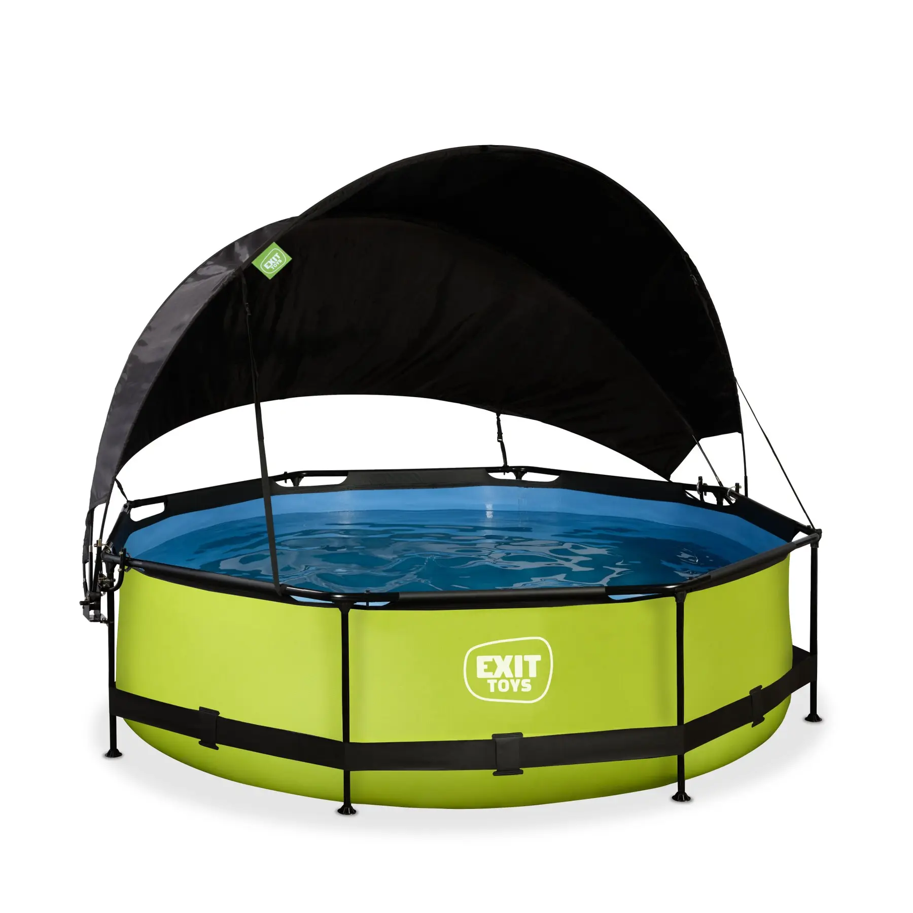 Exit Toys Piscina con bomba de filtración y vela de sombra para niños Lime 300 x 76 cm GREEN