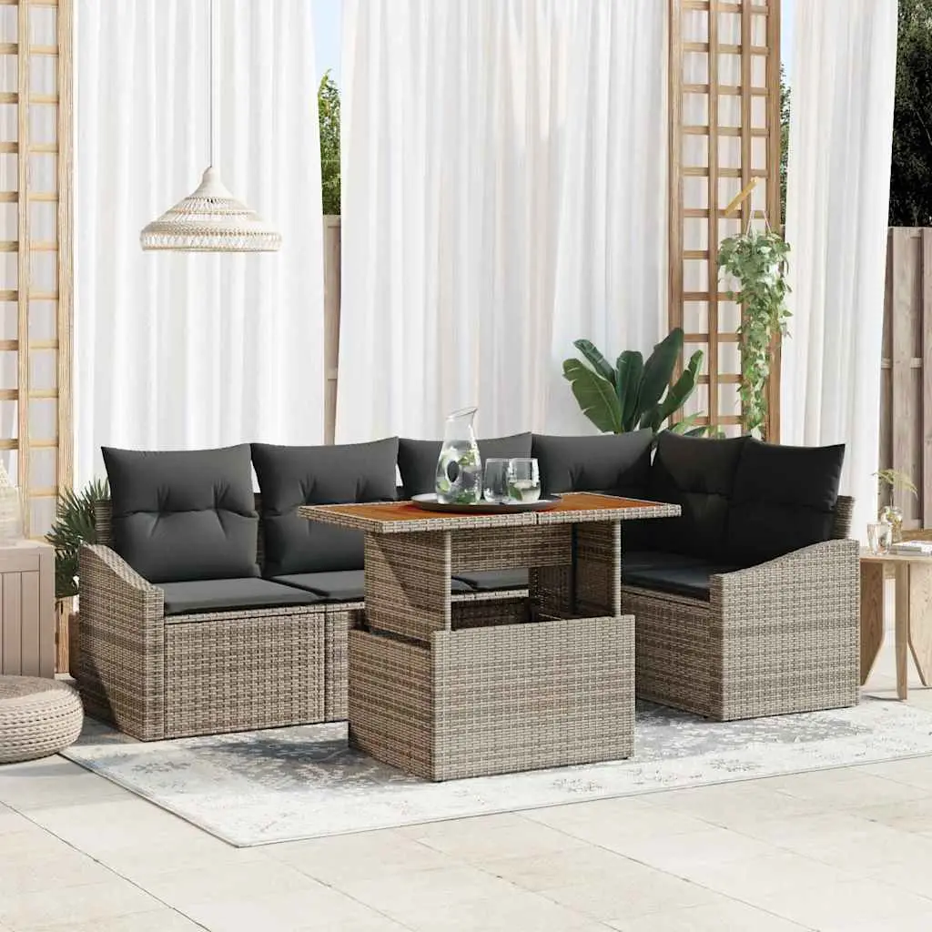 Ensemble de salle à manger pour jardin 6 pcs Gris et marron vidaXL 3349838