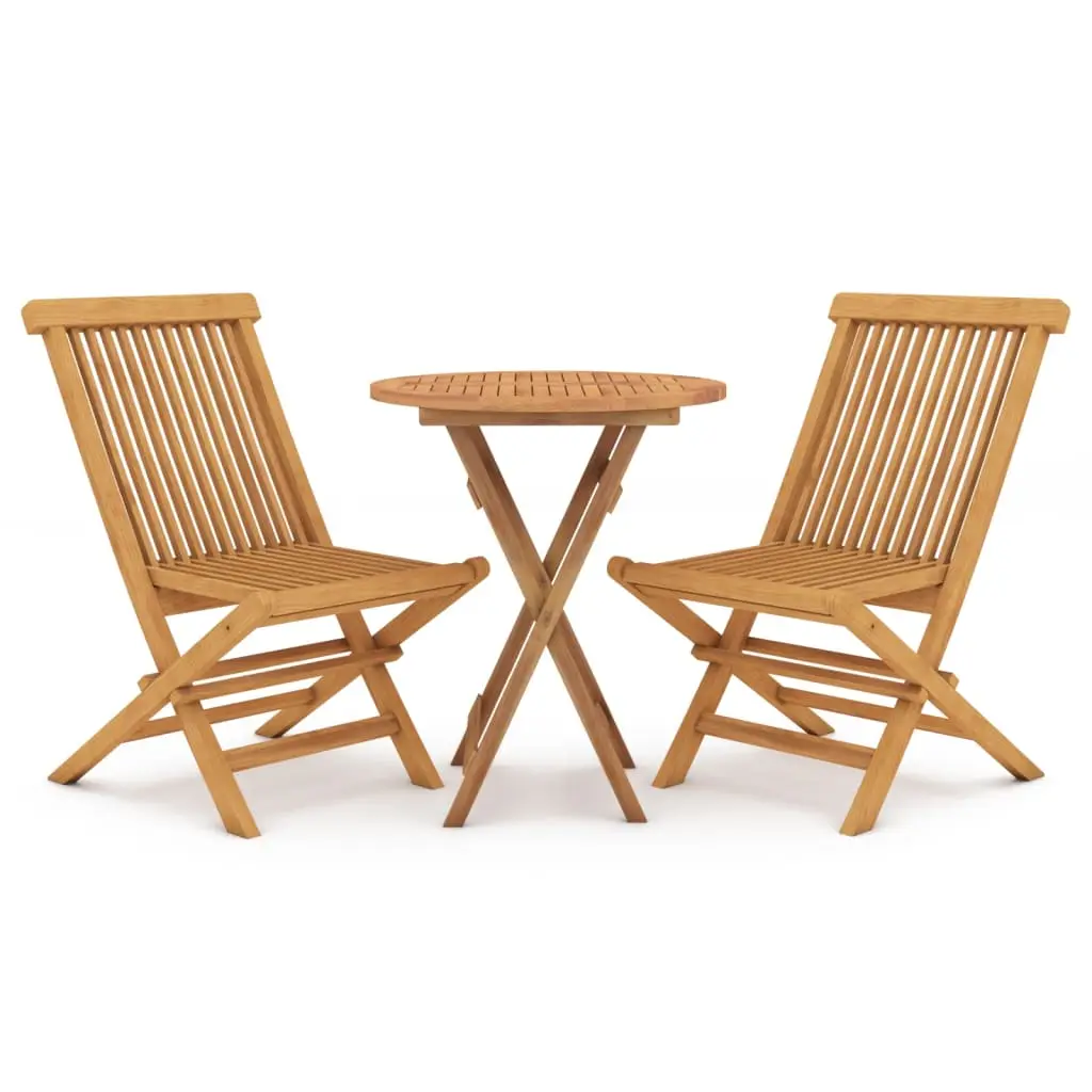 Ensemble de 3 pcs table de jardin avec chaises – mobilier de jardin Bois de teck massif
