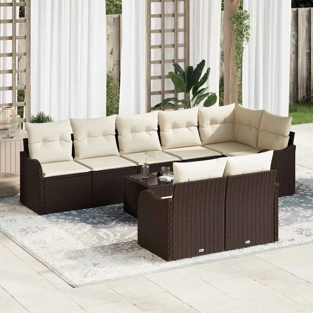 Ensemble de canapé de jardin Marron polyrotin vidaXL 3345758