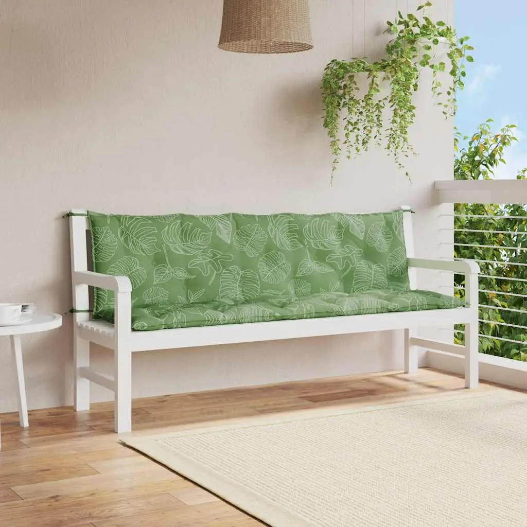 Ensemble Coussins Banc Terrasse Tissu Oxford Imperméable Motif Feuillage Vert 180x50cm – ComfortXL Outdoor Living