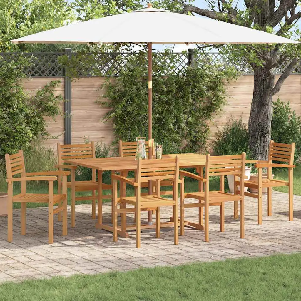 Ensemble de salle à manger pour jardin 7 pcs Naturel vidaXL 3375775