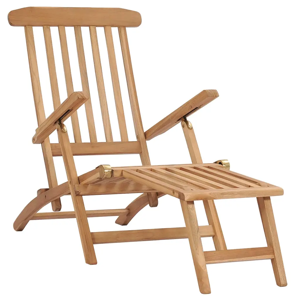 Ensemble de 3 pcs Bain de soleil – Transats – Chaises longues et repose-pied et table Bois de teck – MEUBLE PRO