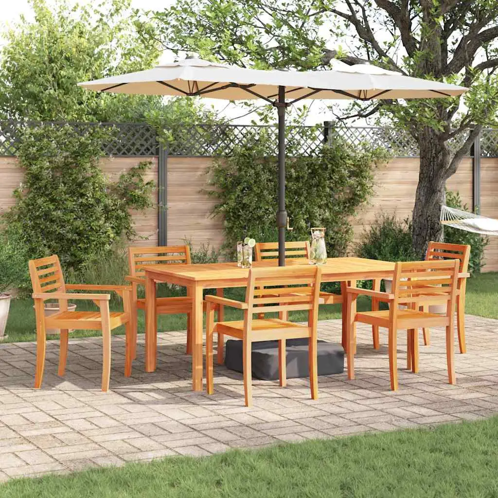 Ensemble de salle à manger pour jardin 7 pcs Marron vidaXL 3375673