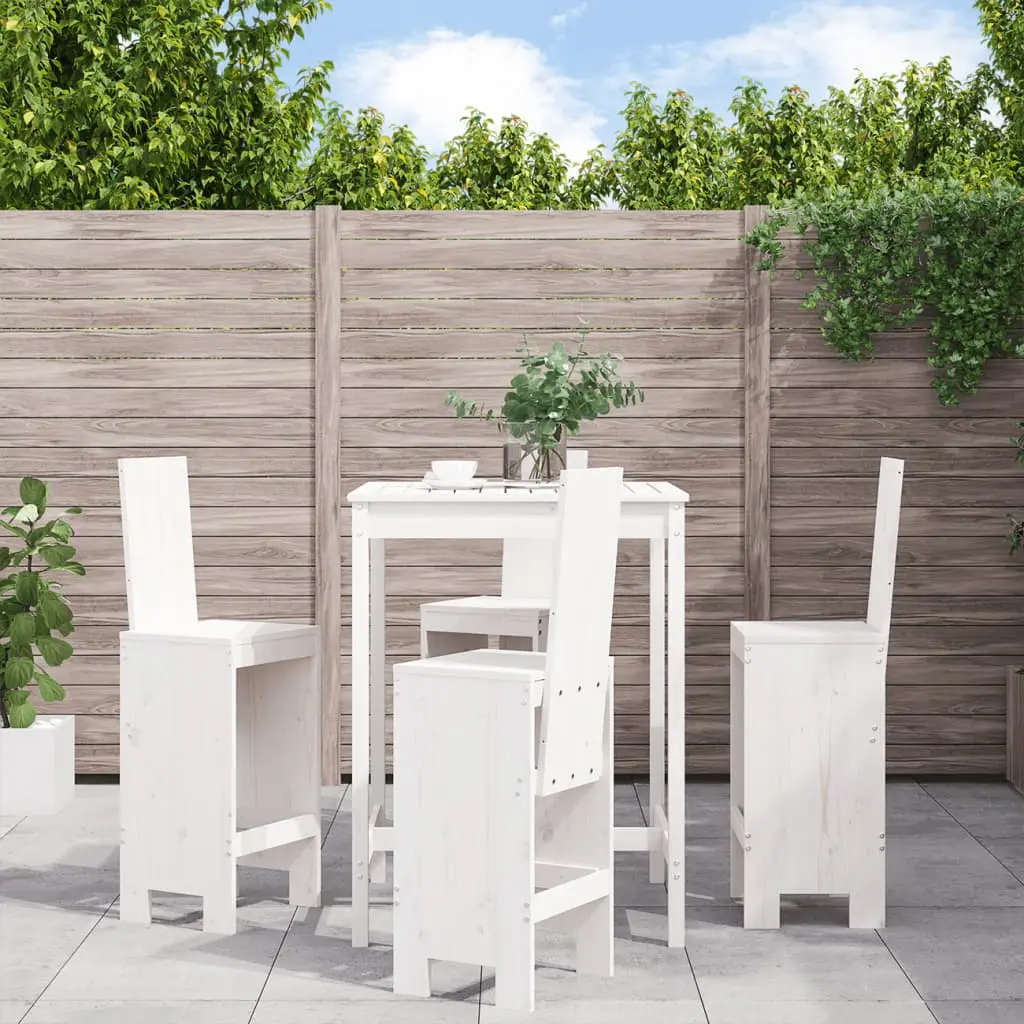 Ensemble de bar de jardin 5 pcs blanc bois massif de pin vidaXL 3157770