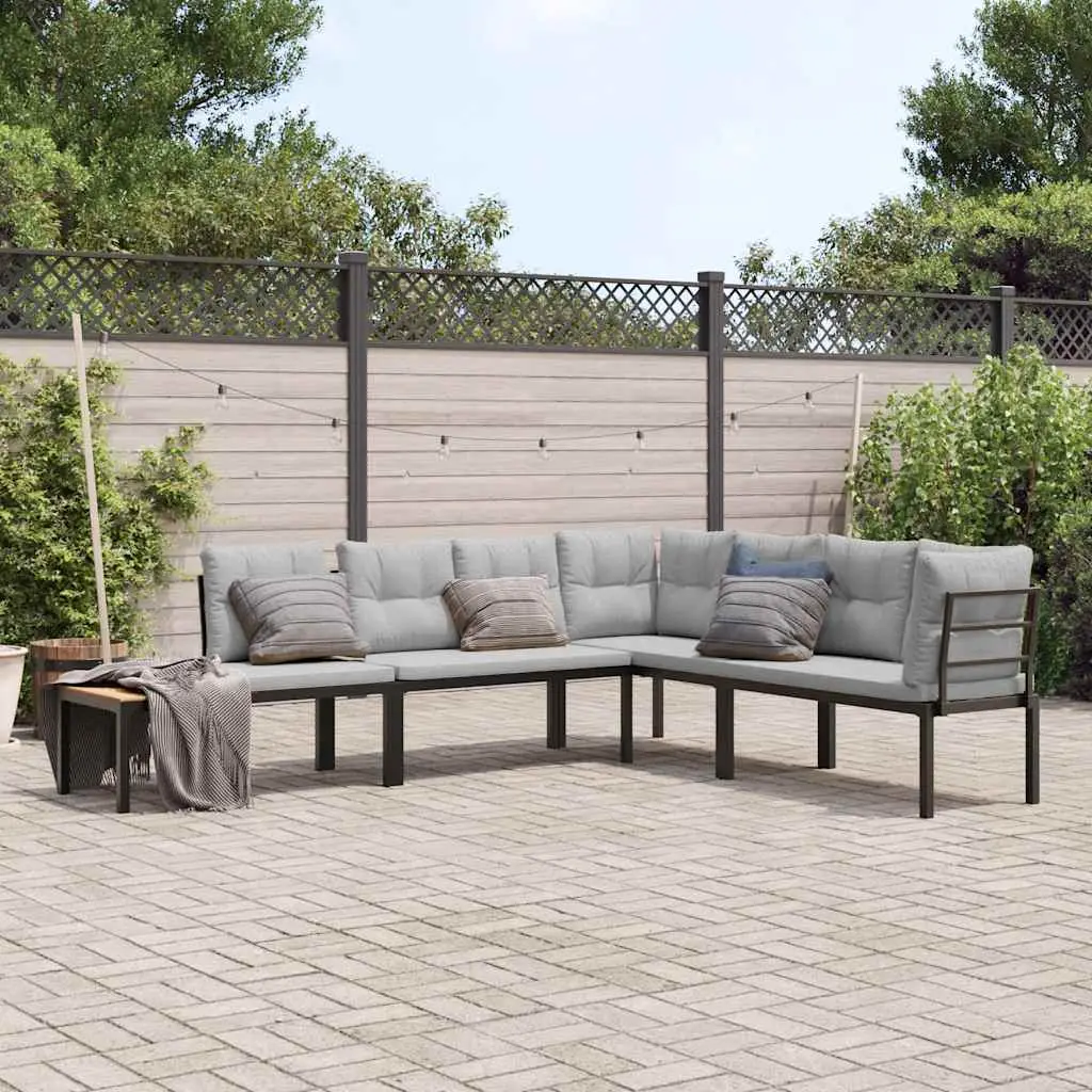 Ensemble de banc de jardin avec coussins 4 pcs noir vidaXL 3283646