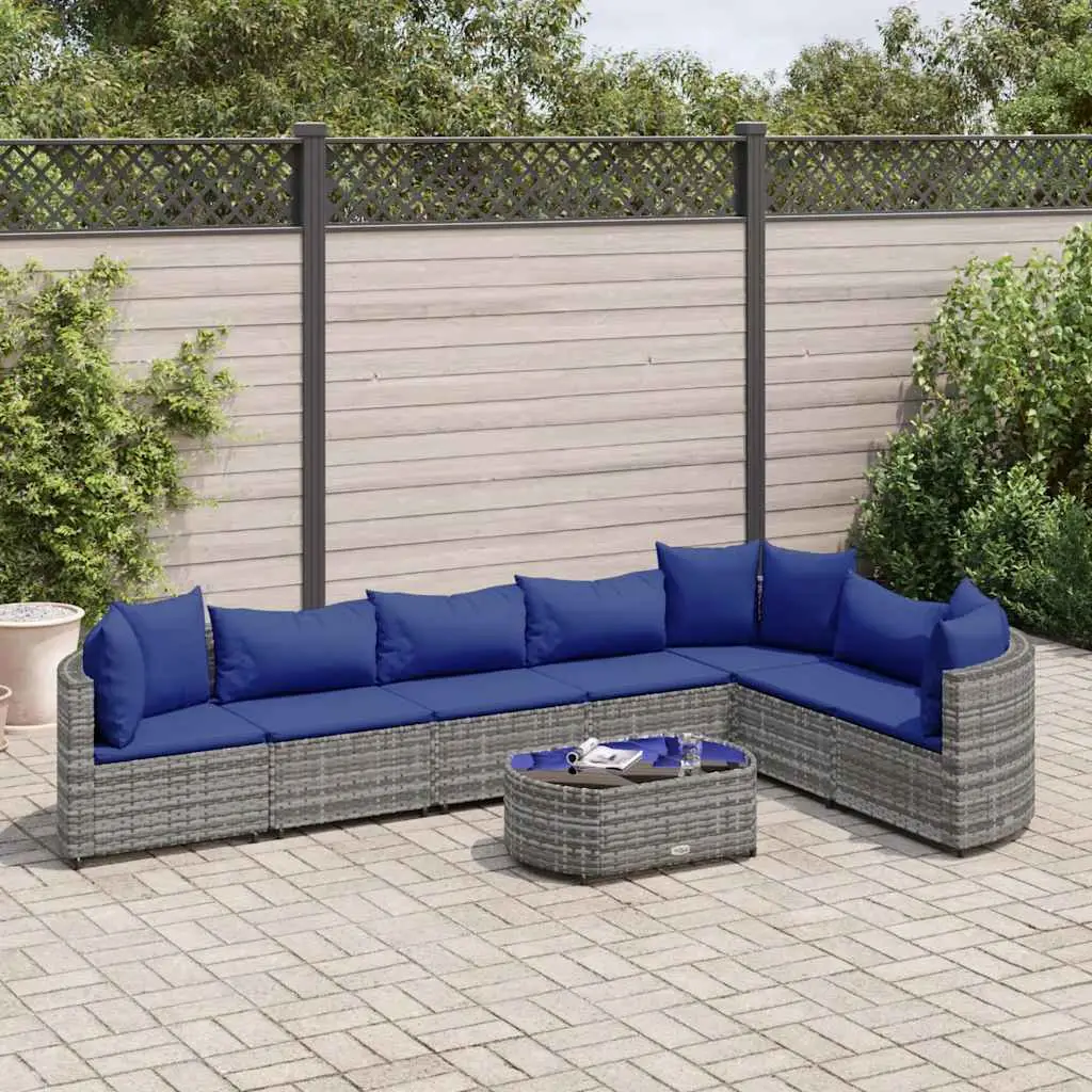 Ensemble canapés de jardin 8 places modulables en résine tressée et acier Gris – ComfortXL Outdoor Living