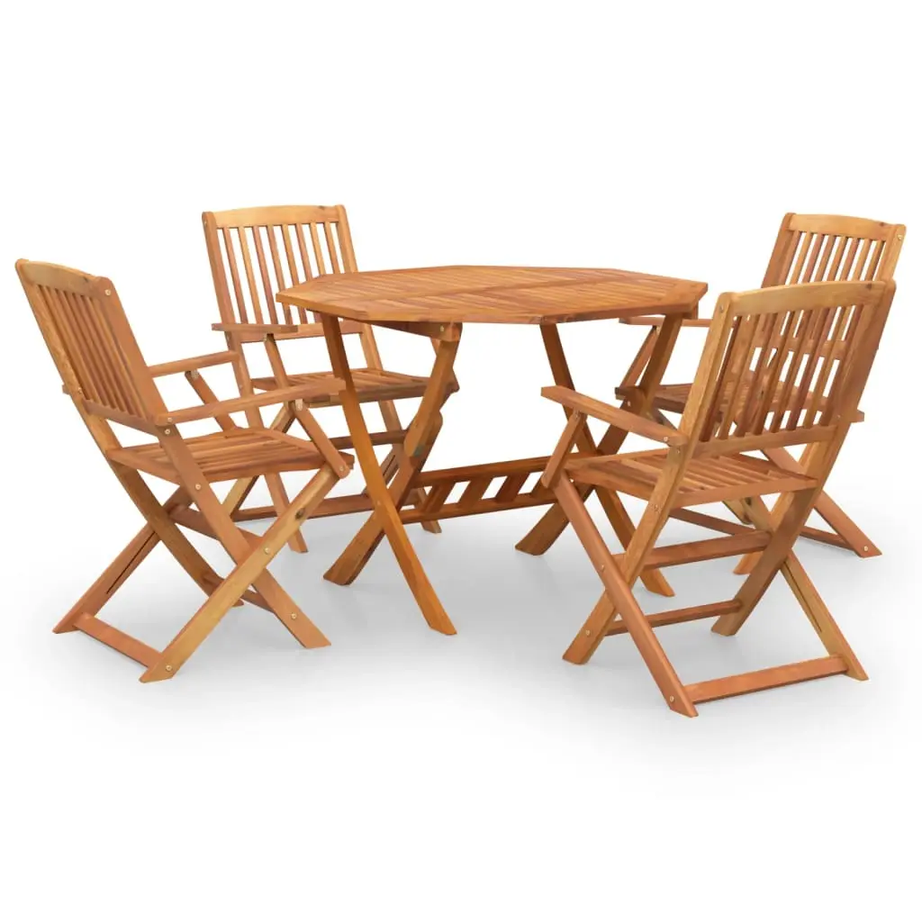 Ensemble de 5 pcs table de jardin avec chaises – mobilier de jardin Bois d’acacia solide ny578