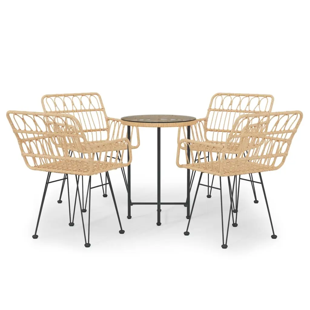 Ensemble de 5 pcs table de jardin avec chaises – mobilier de jardin Résine tressée-JU2425