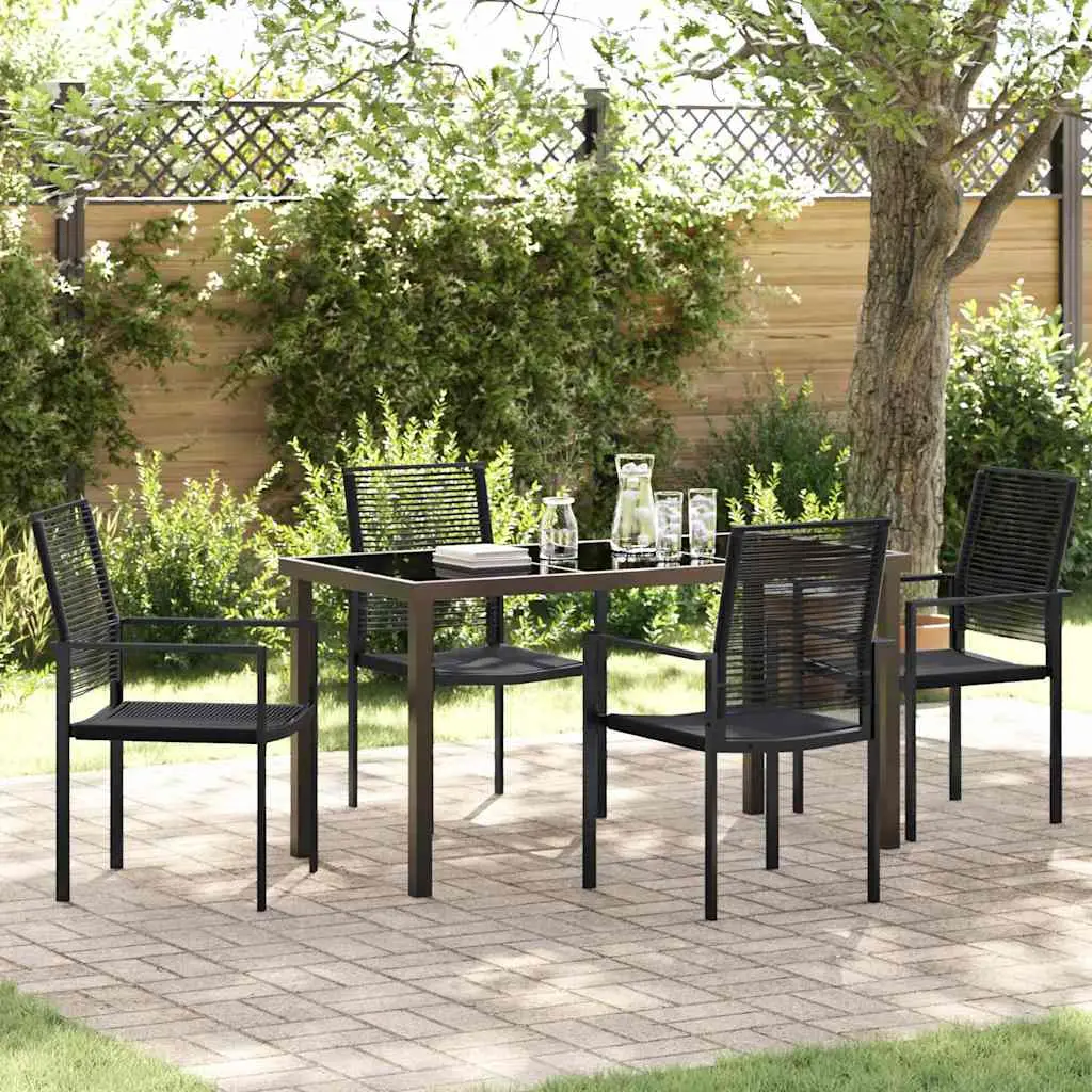 Ensemble de salle à manger pour jardin 5 pcs Noir vidaXL 3379165