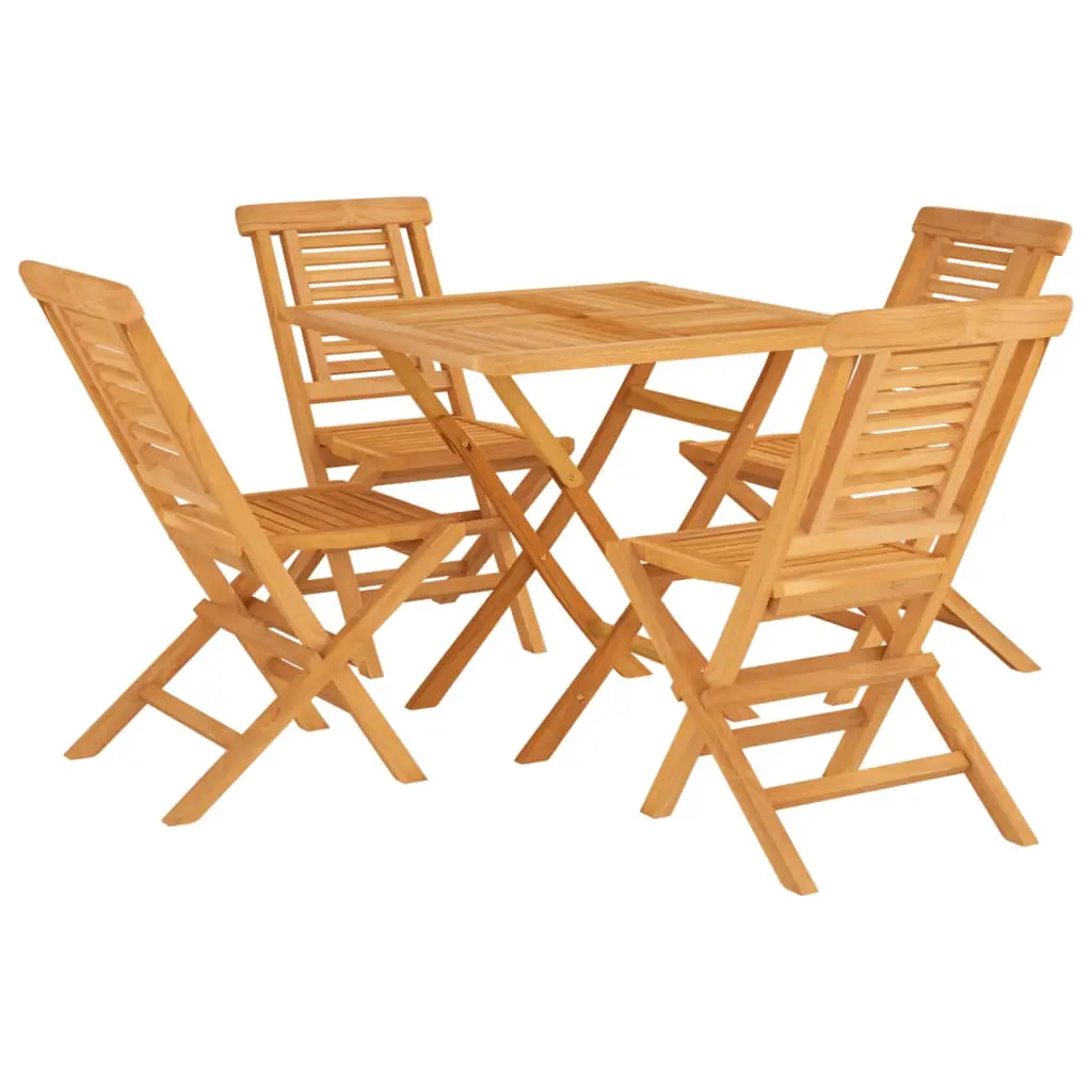Ensemble de 5 pcs table de jardin avec chaises – mobilier de jardin Bois de teck massif-JU2577