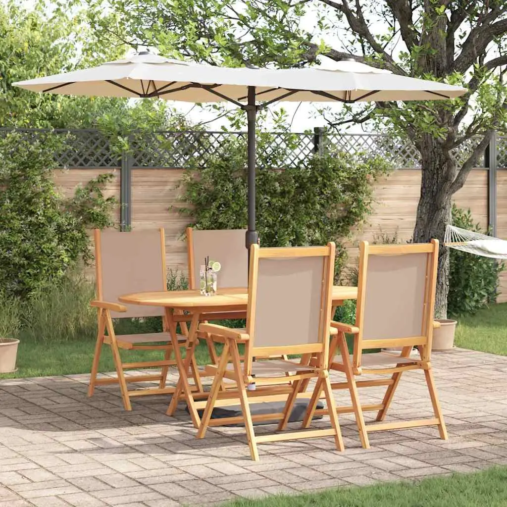 Ensemble de salle à manger pour jardin 5 pcs Taupe vidaXL 3375746