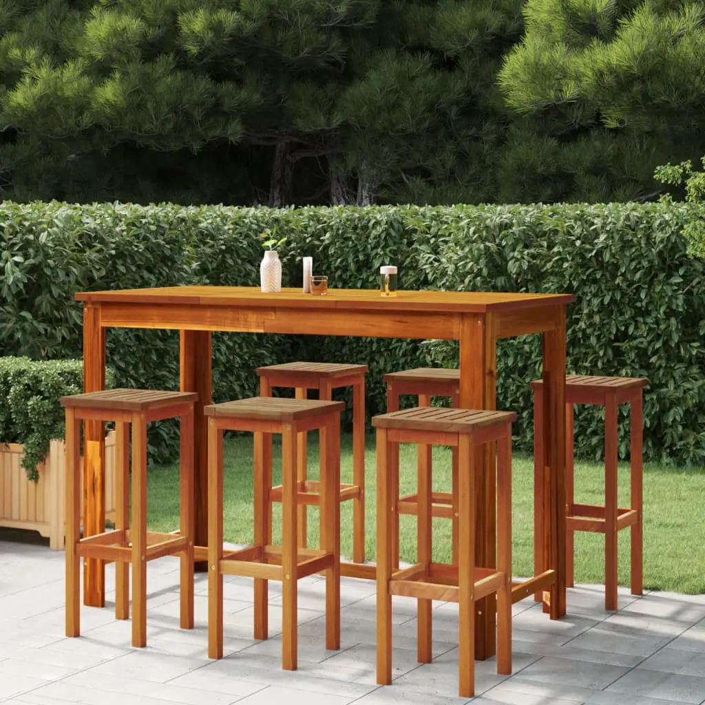Ensemble de bar de jardin 7 pcs bois d’acacia solide vidaXL 3116022
