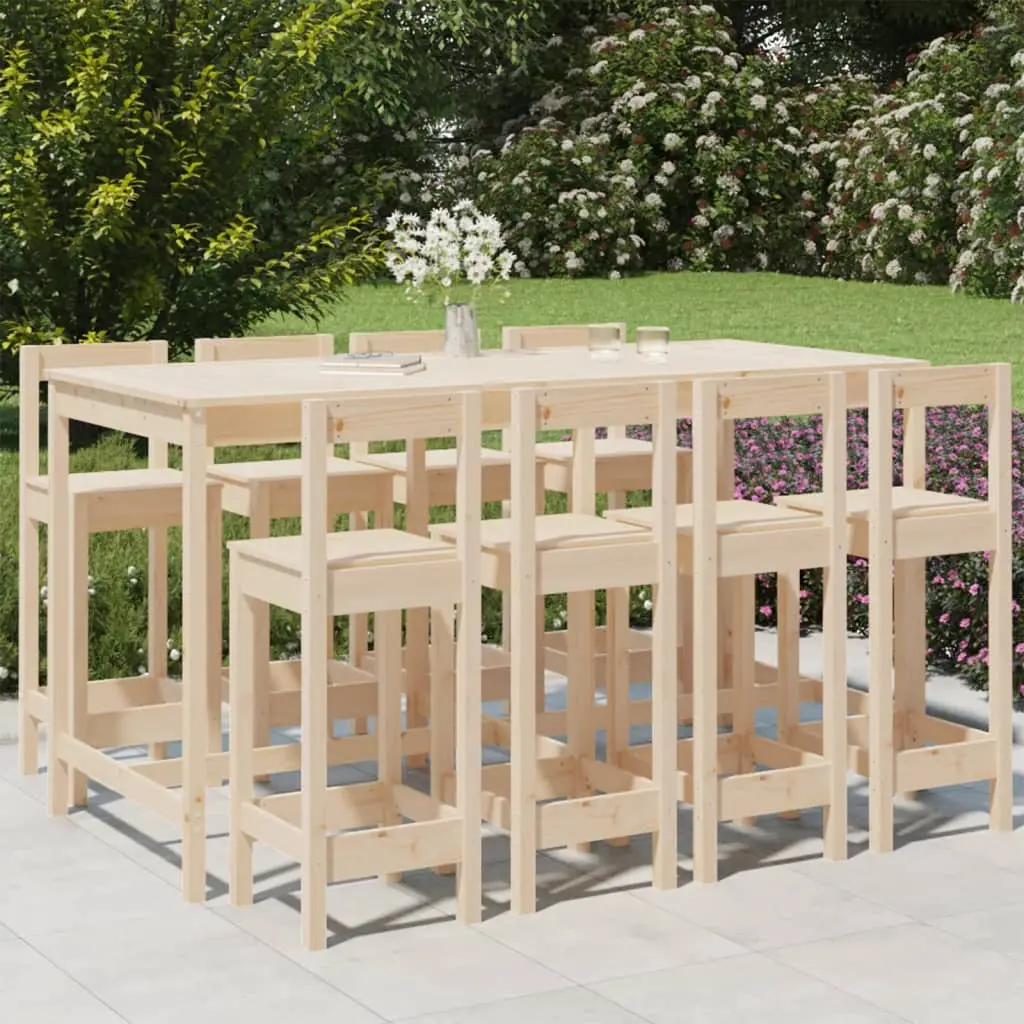 Ensemble de bar de jardin 9 pcs Bois de pin massif vidaXL 3154770